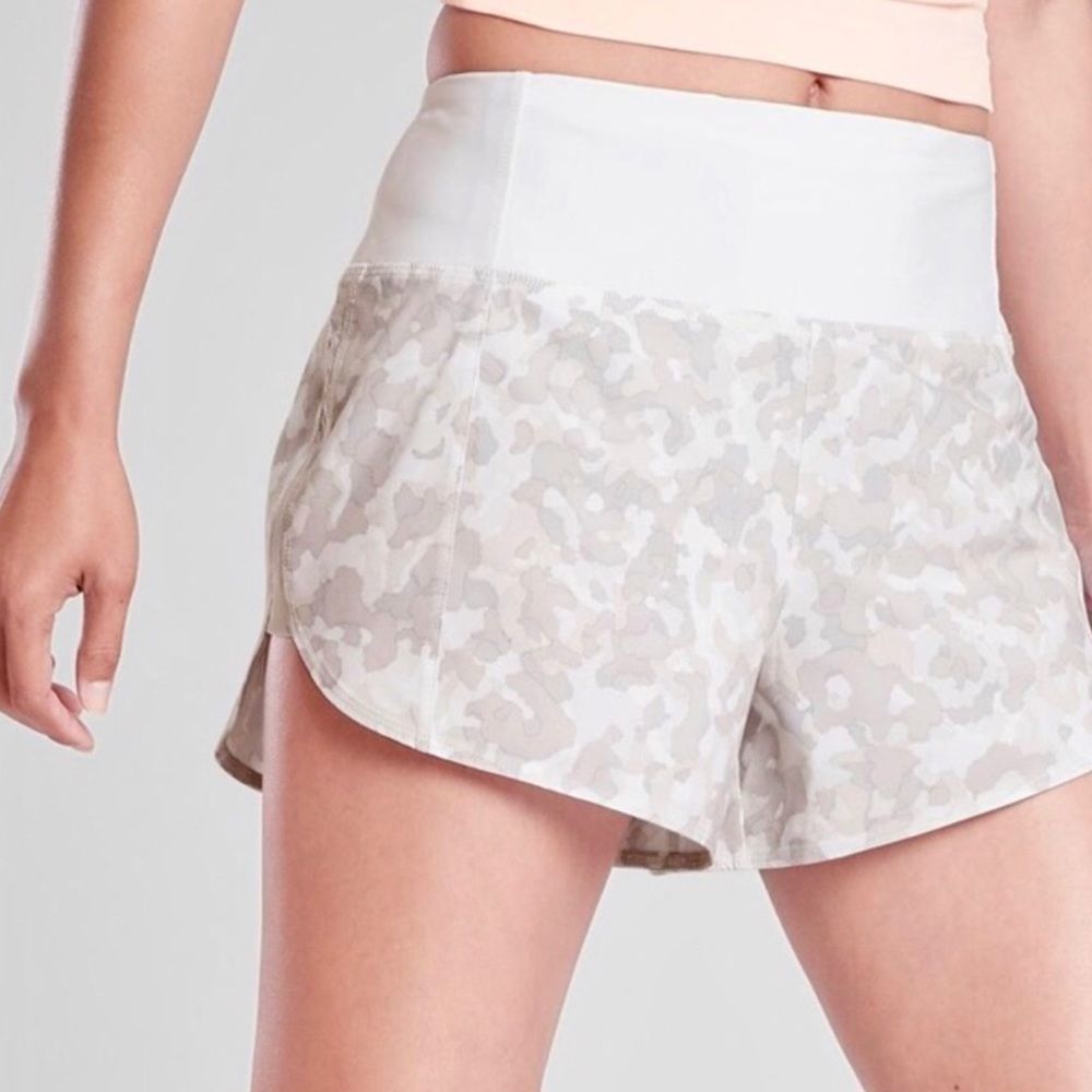Athleta Women's Athletic Shorts in White and Gray